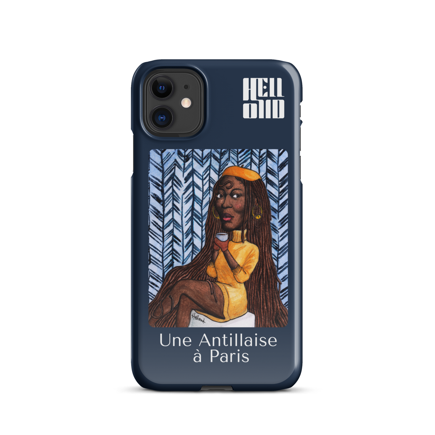 iPhone Coque d'Art Coloré • Une Antillaise à Paris ( bleu )