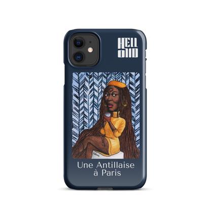 iPhone Coque d'Art Coloré • Une Antillaise à Paris ( bleu )