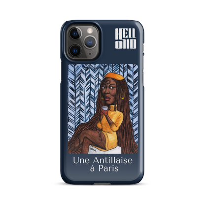 iPhone Coque d'Art Coloré • Une Antillaise à Paris ( bleu )