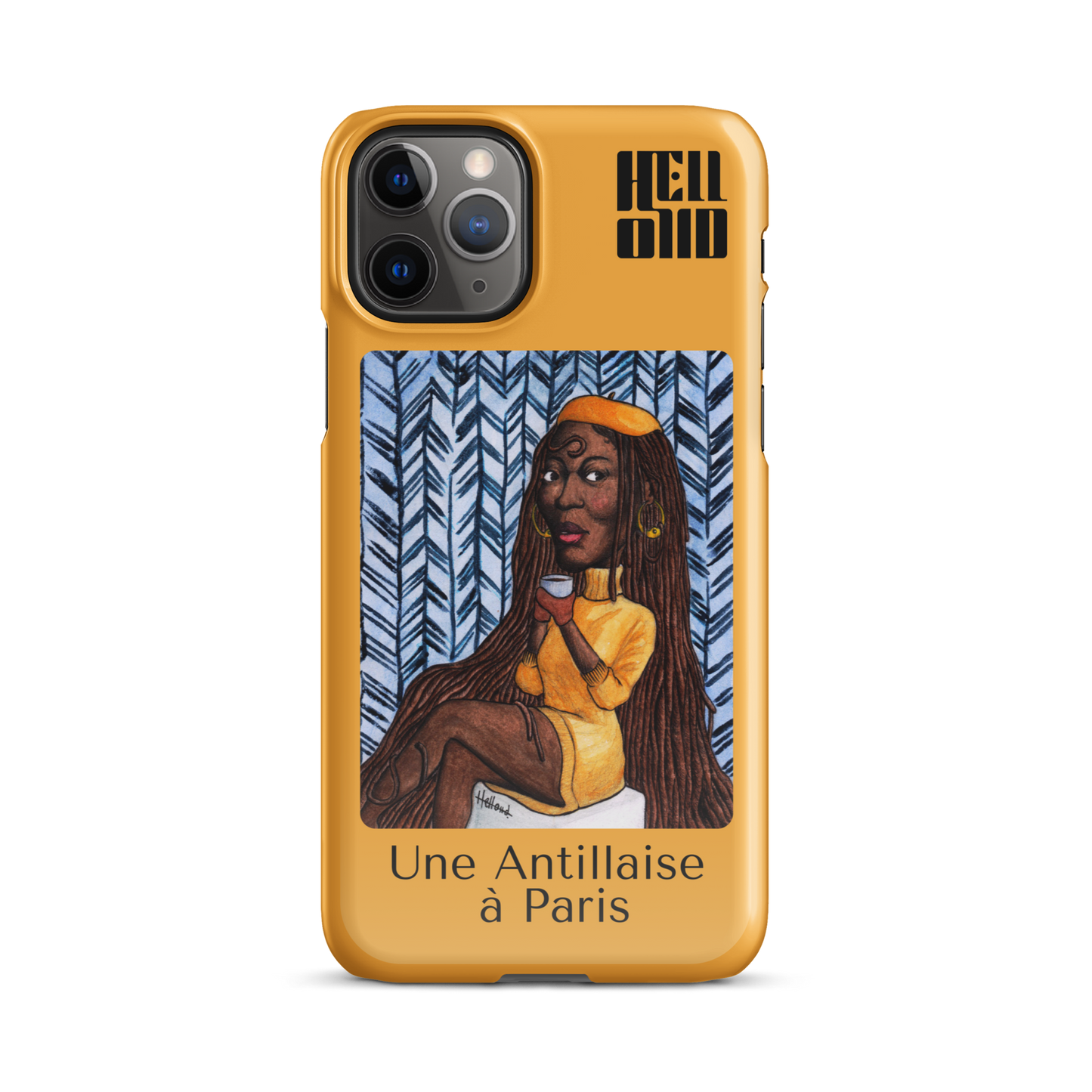 iPhone Coque d’Art Coloré • Une Antillaise à Paris ( jaune )