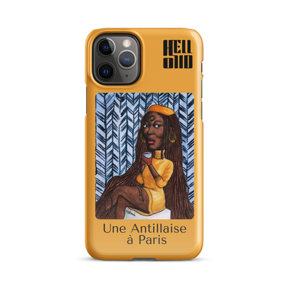 iPhone Coque d’Art Coloré • Une Antillaise à Paris ( jaune )