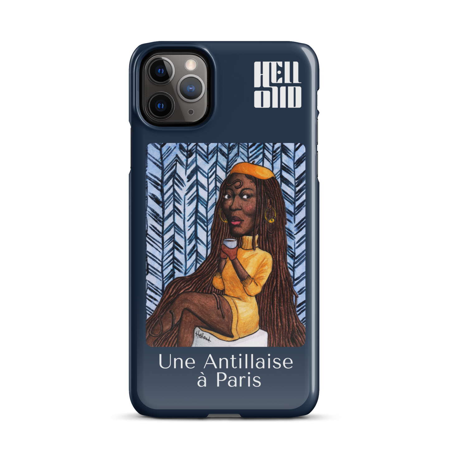 iPhone Coque d'Art Coloré • Une Antillaise à Paris ( bleu )