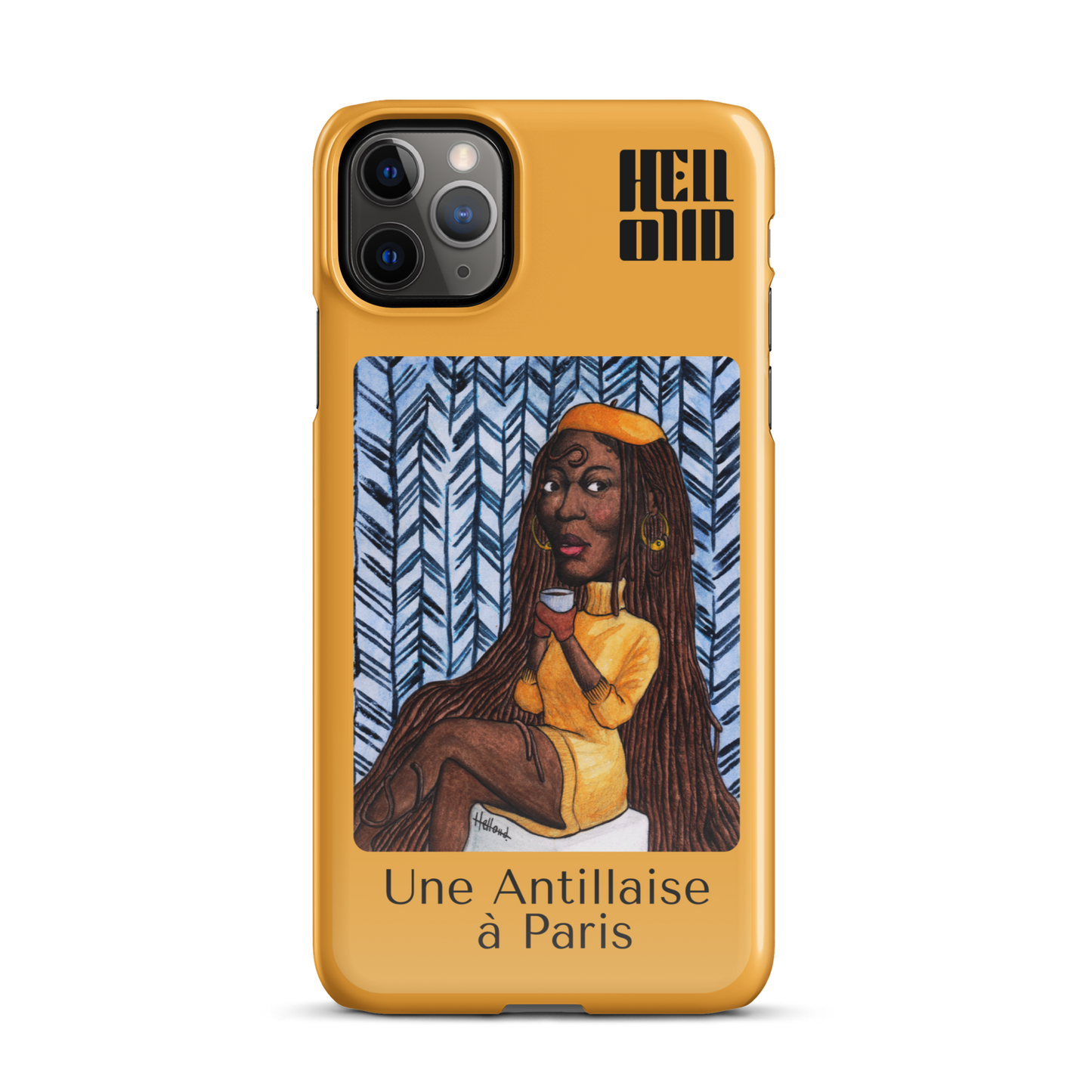 iPhone Coque d’Art Coloré • Une Antillaise à Paris ( jaune )