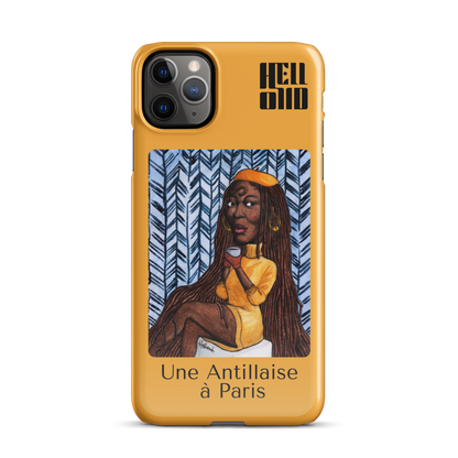 iPhone Coque d’Art Coloré • Une Antillaise à Paris ( jaune )