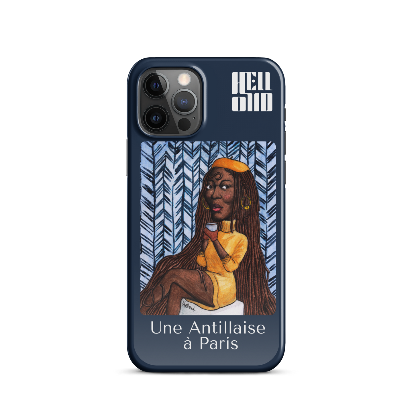 iPhone Coque d'Art Coloré • Une Antillaise à Paris ( bleu )