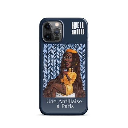 iPhone Coque d'Art Coloré • Une Antillaise à Paris ( bleu )