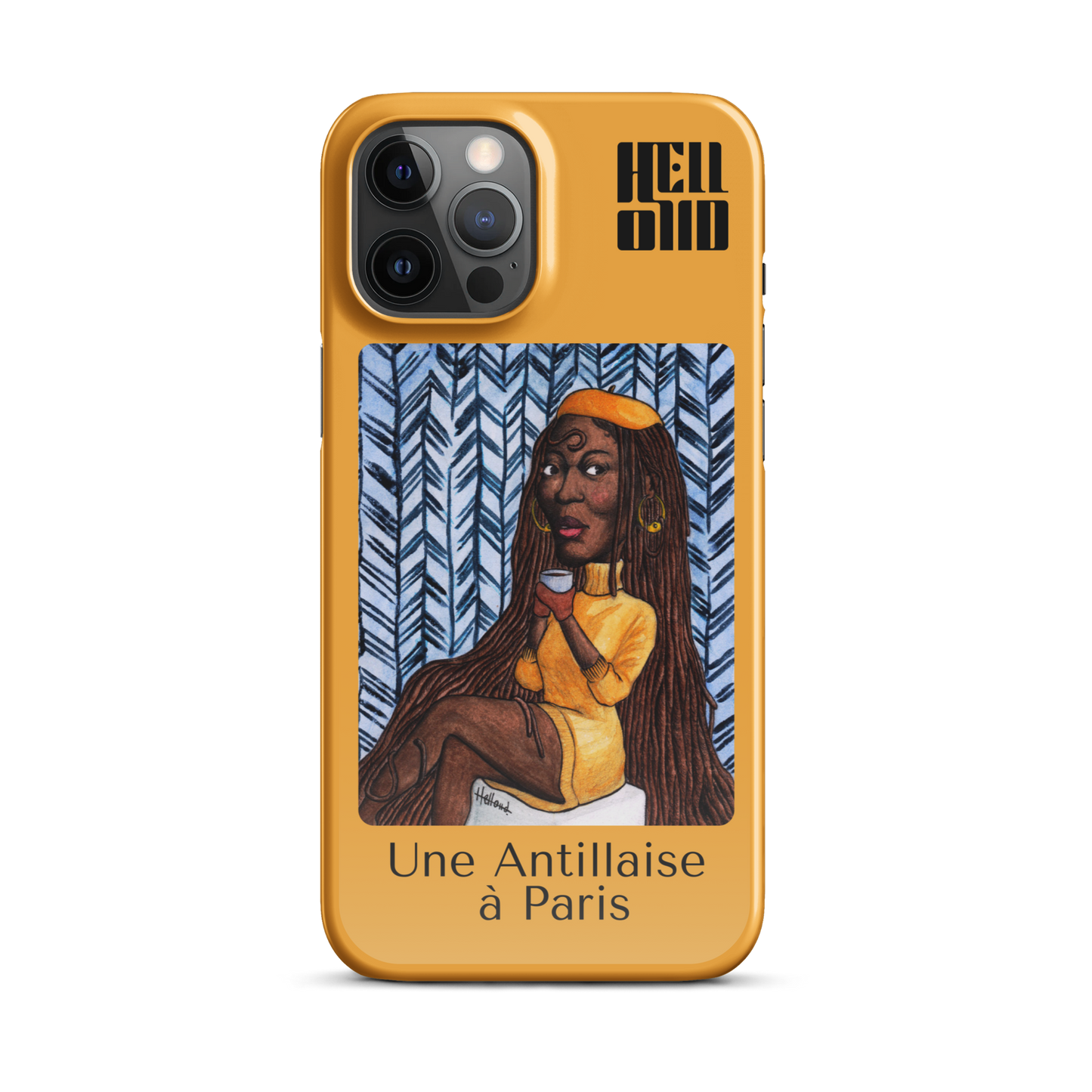 iPhone Coque d’Art Coloré • Une Antillaise à Paris ( jaune )