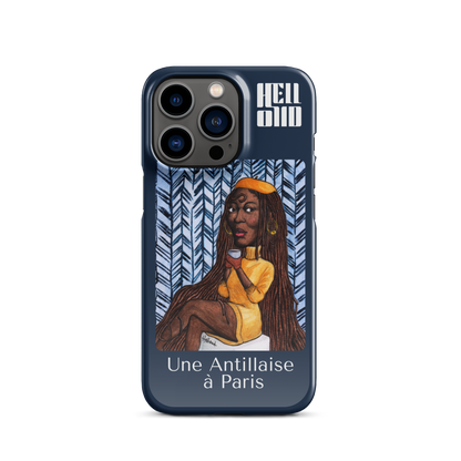 iPhone Coque d'Art Coloré • Une Antillaise à Paris ( bleu )