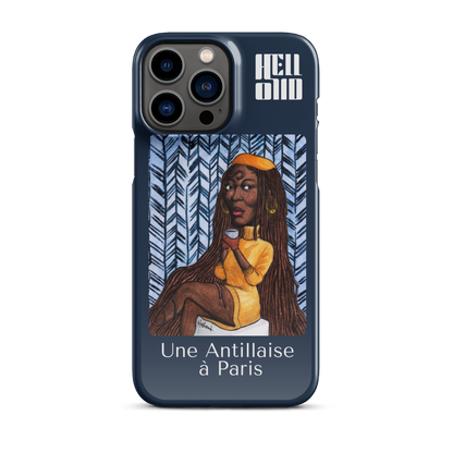 iPhone Coque d'Art Coloré • Une Antillaise à Paris ( bleu )