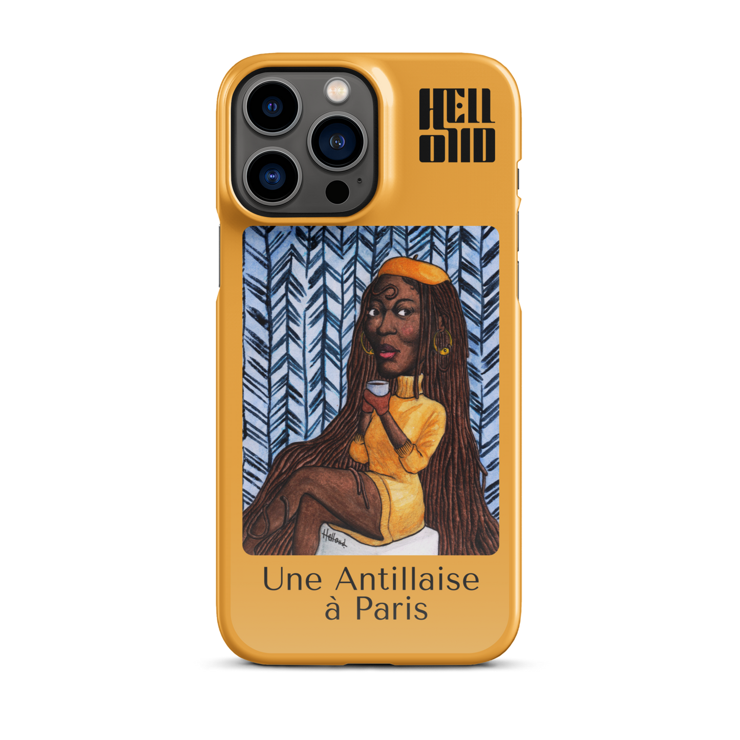 iPhone Coque d’Art Coloré • Une Antillaise à Paris ( jaune )