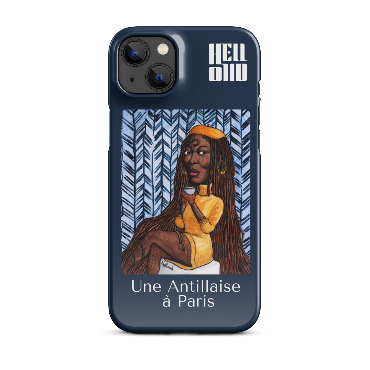 iPhone Coque d'Art Coloré • Une Antillaise à Paris ( bleu )