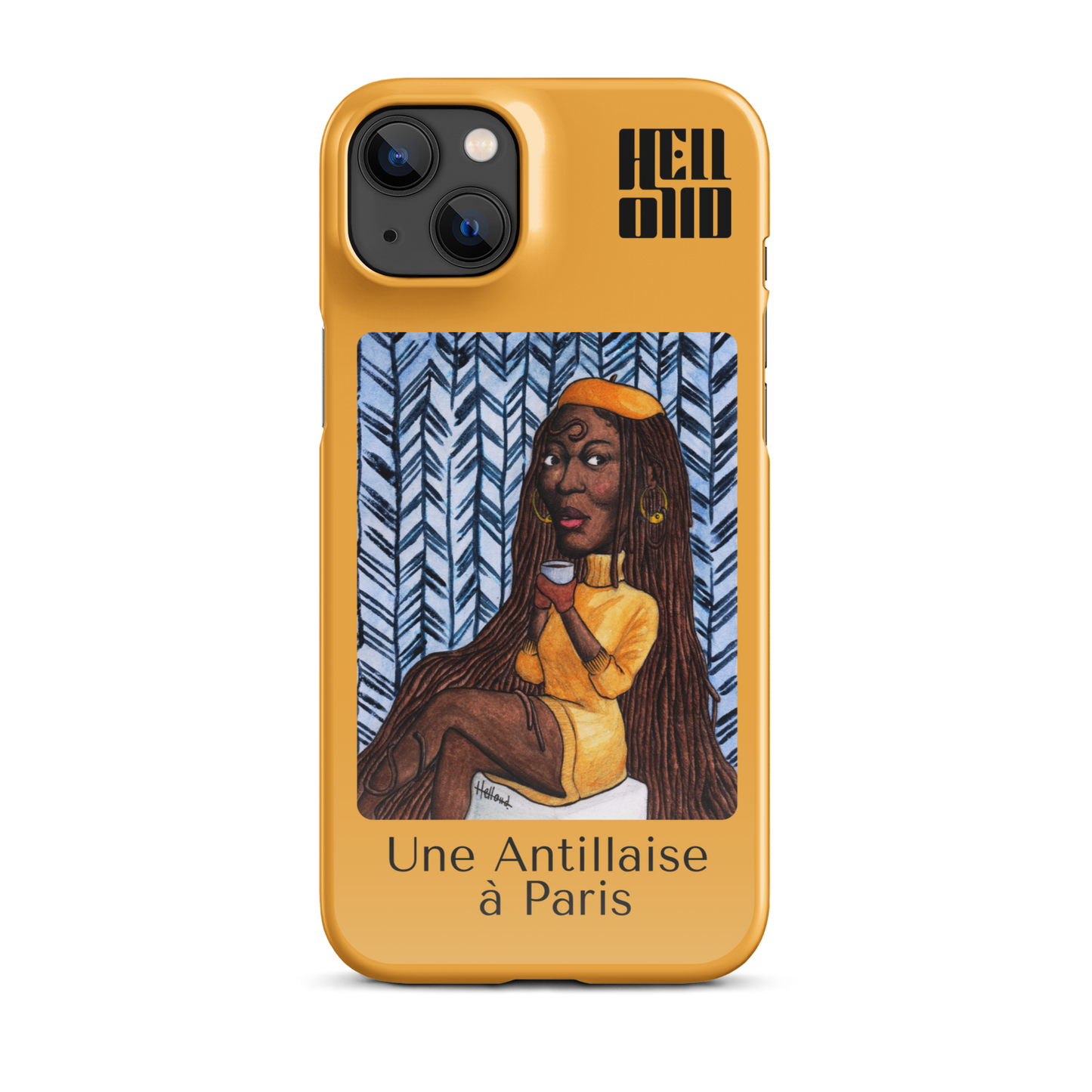 iPhone Coque d’Art Coloré • Une Antillaise à Paris ( jaune )