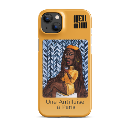 iPhone Coque d’Art Coloré • Une Antillaise à Paris ( jaune )