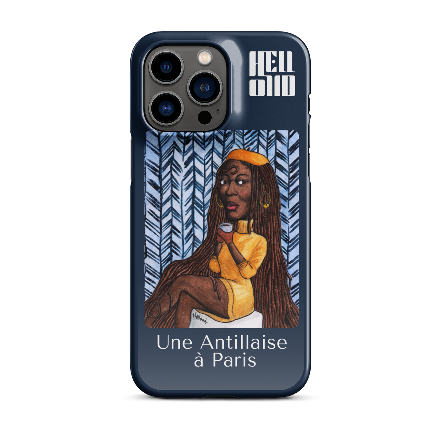 iPhone Coque d'Art Coloré • Une Antillaise à Paris ( bleu )