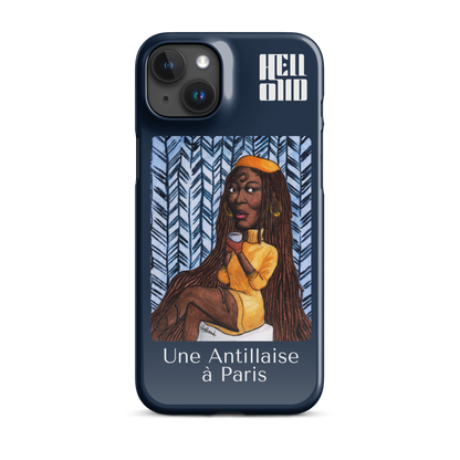 iPhone Coque d'Art Coloré • Une Antillaise à Paris ( bleu )