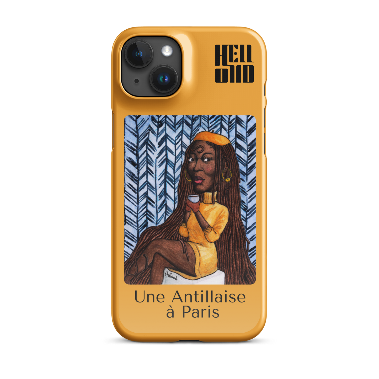 iPhone Coque d’Art Coloré • Une Antillaise à Paris ( jaune )