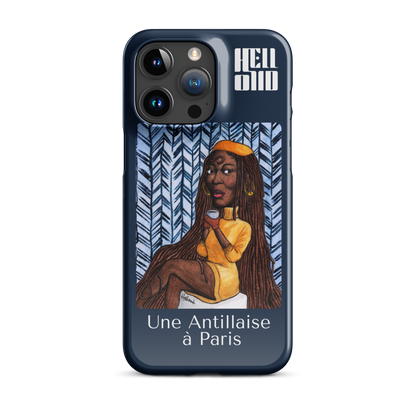 iPhone Coque d'Art Coloré • Une Antillaise à Paris ( bleu )