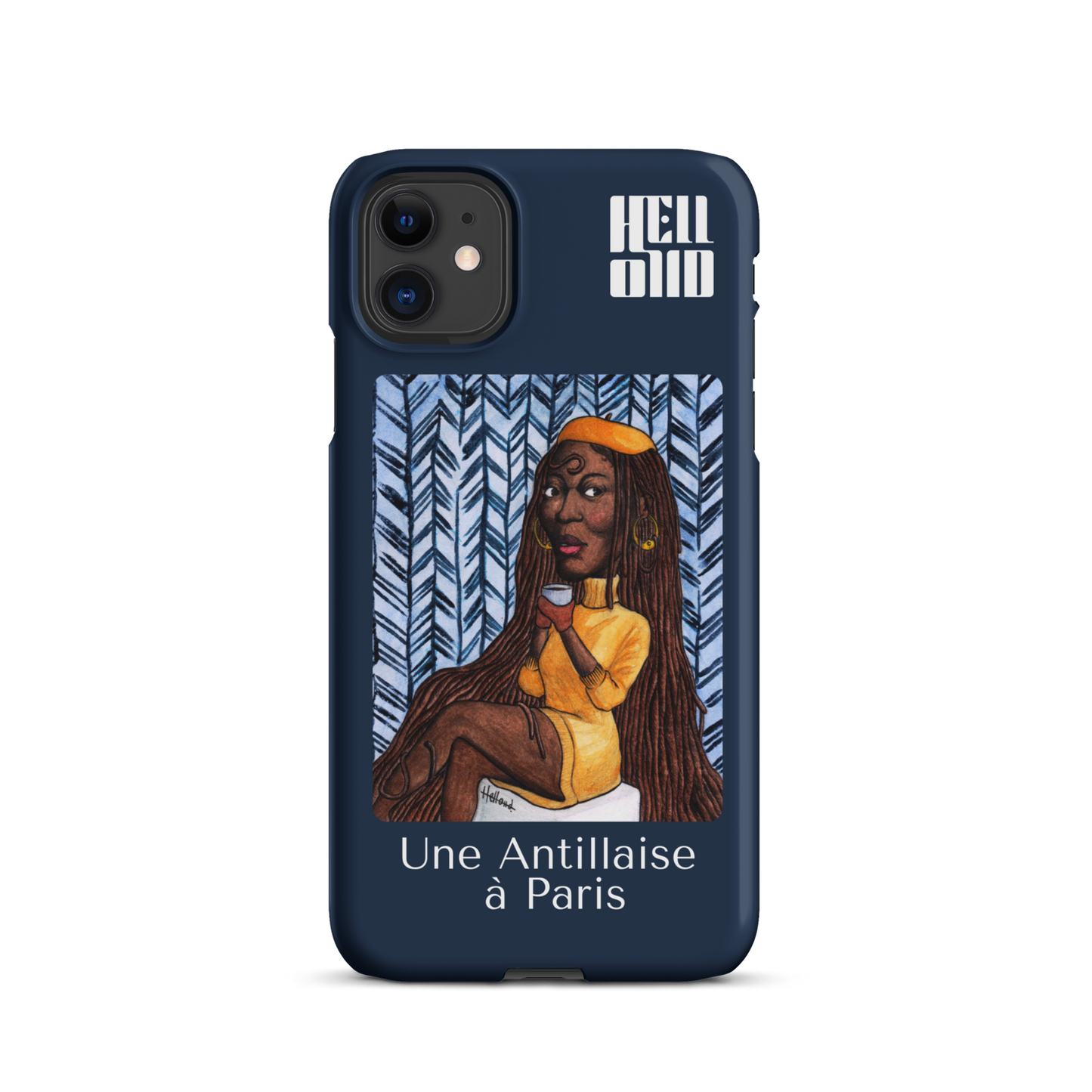 iPhone Coque d'Art Coloré • Une Antillaise à Paris ( bleu )