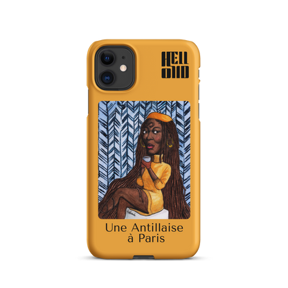 iPhone Coque d’Art Coloré • Une Antillaise à Paris ( jaune )