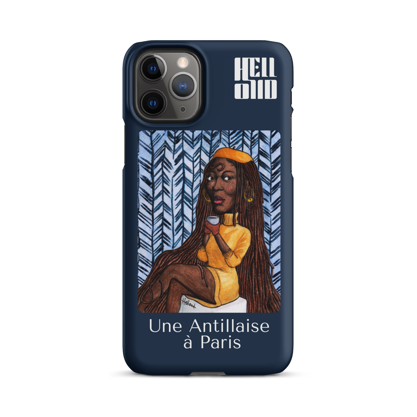 iPhone Coque d'Art Coloré • Une Antillaise à Paris ( bleu )