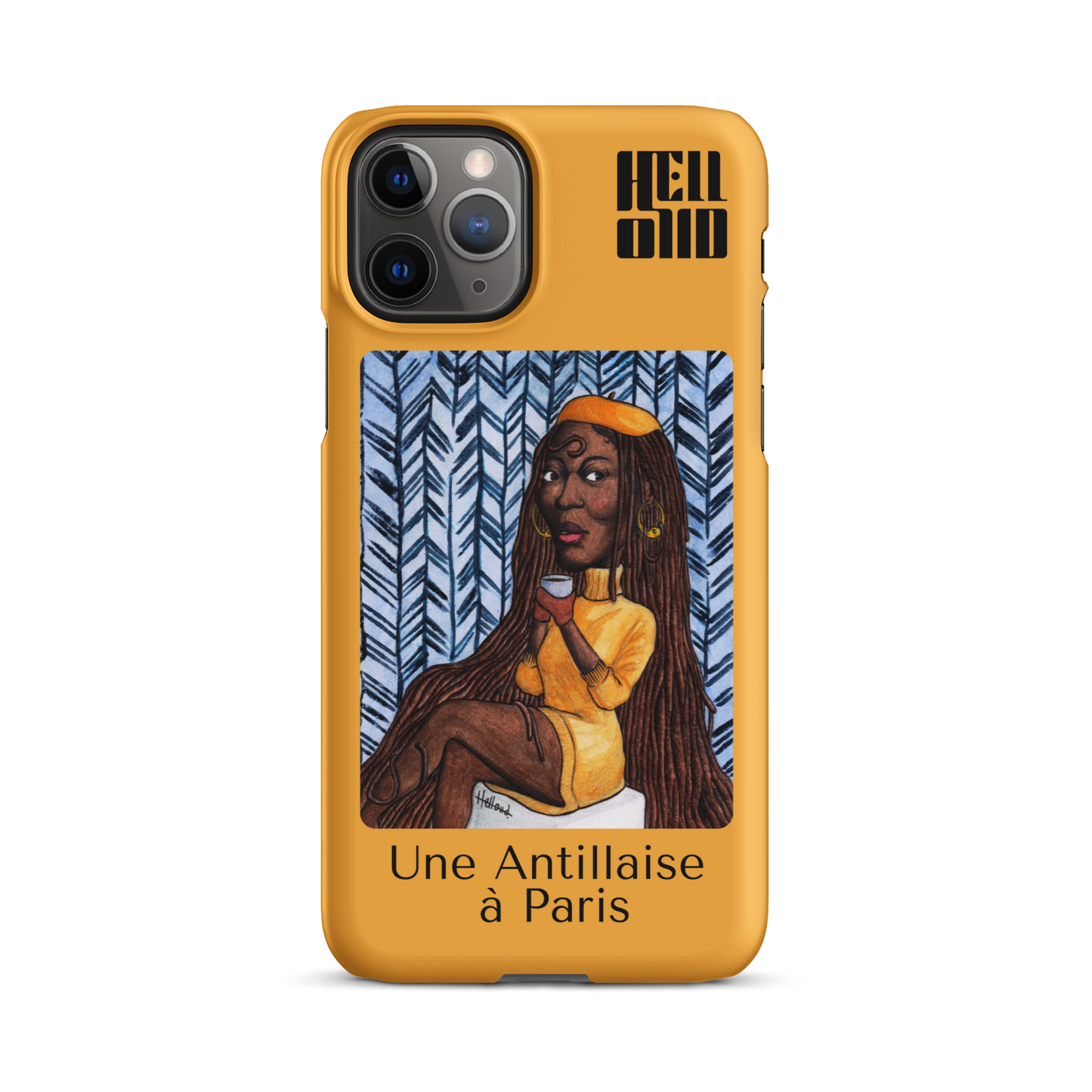 iPhone Coque d’Art Coloré • Une Antillaise à Paris ( jaune )