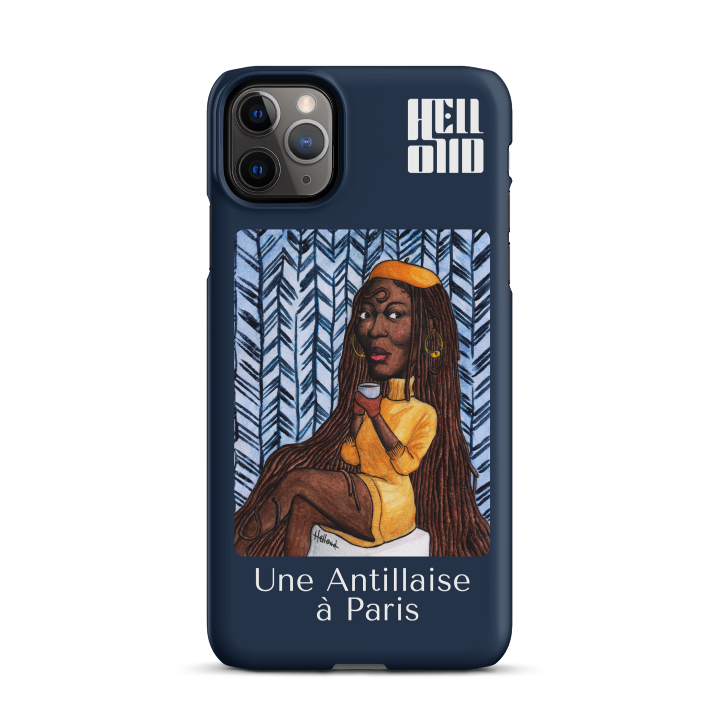 iPhone Coque d'Art Coloré • Une Antillaise à Paris ( bleu )