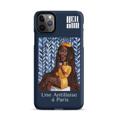 iPhone Coque d'Art Coloré • Une Antillaise à Paris ( bleu )