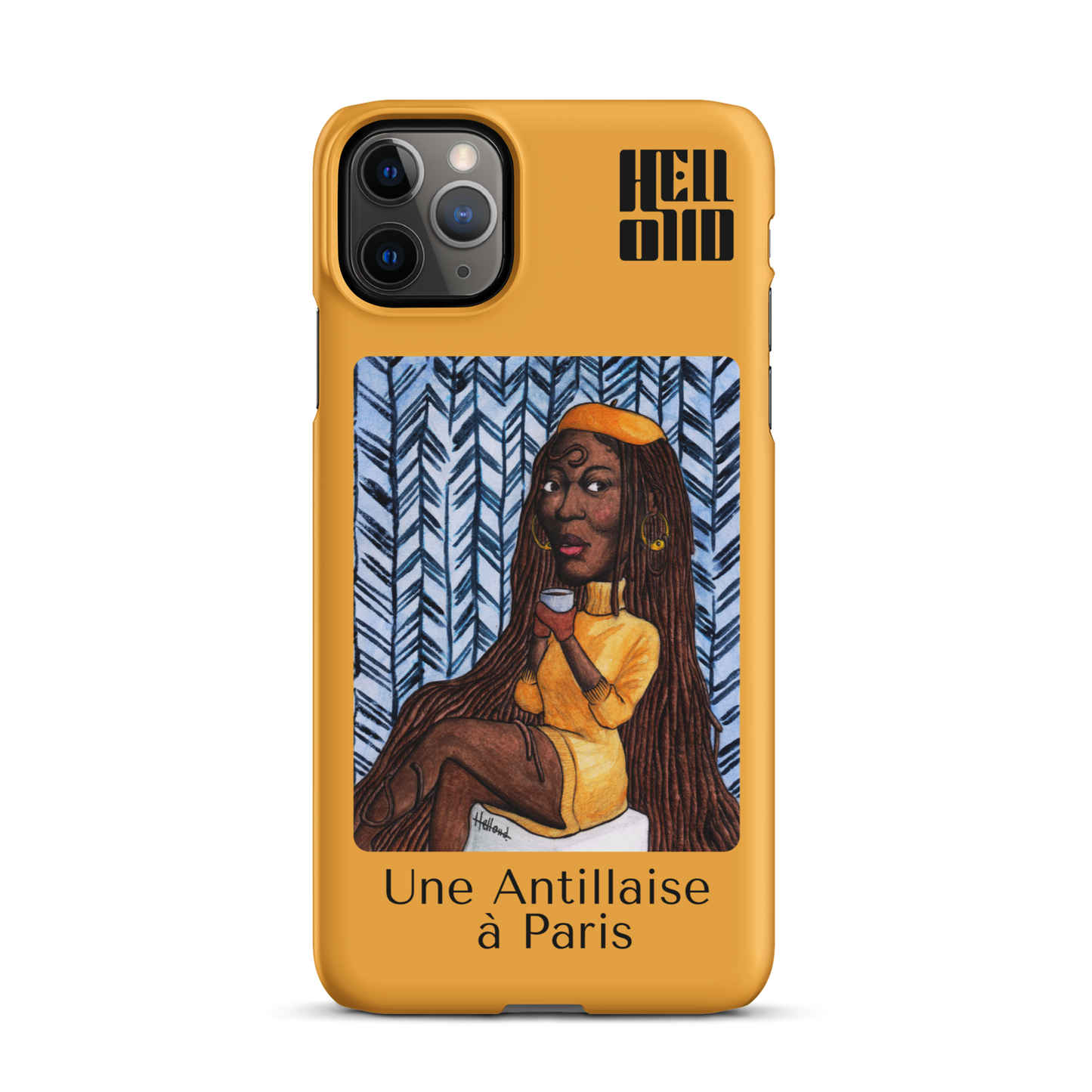 iPhone Coque d’Art Coloré • Une Antillaise à Paris ( jaune )