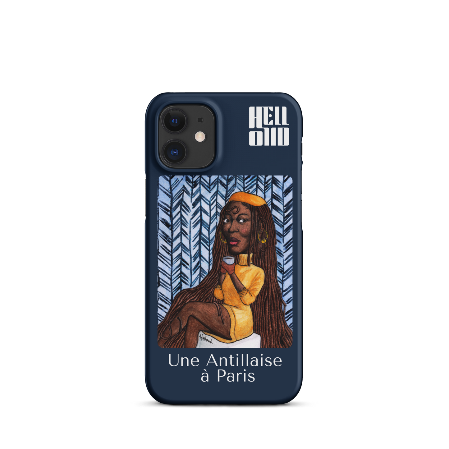 iPhone Coque d'Art Coloré • Une Antillaise à Paris ( bleu )