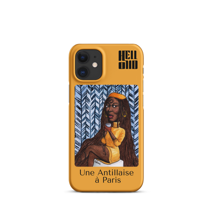 iPhone Coque d’Art Coloré • Une Antillaise à Paris ( jaune )