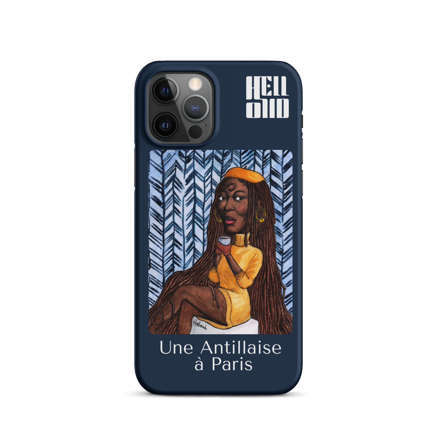 iPhone Coque d'Art Coloré • Une Antillaise à Paris ( bleu )