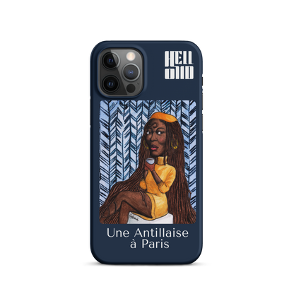 iPhone Coque d'Art Coloré • Une Antillaise à Paris ( bleu )