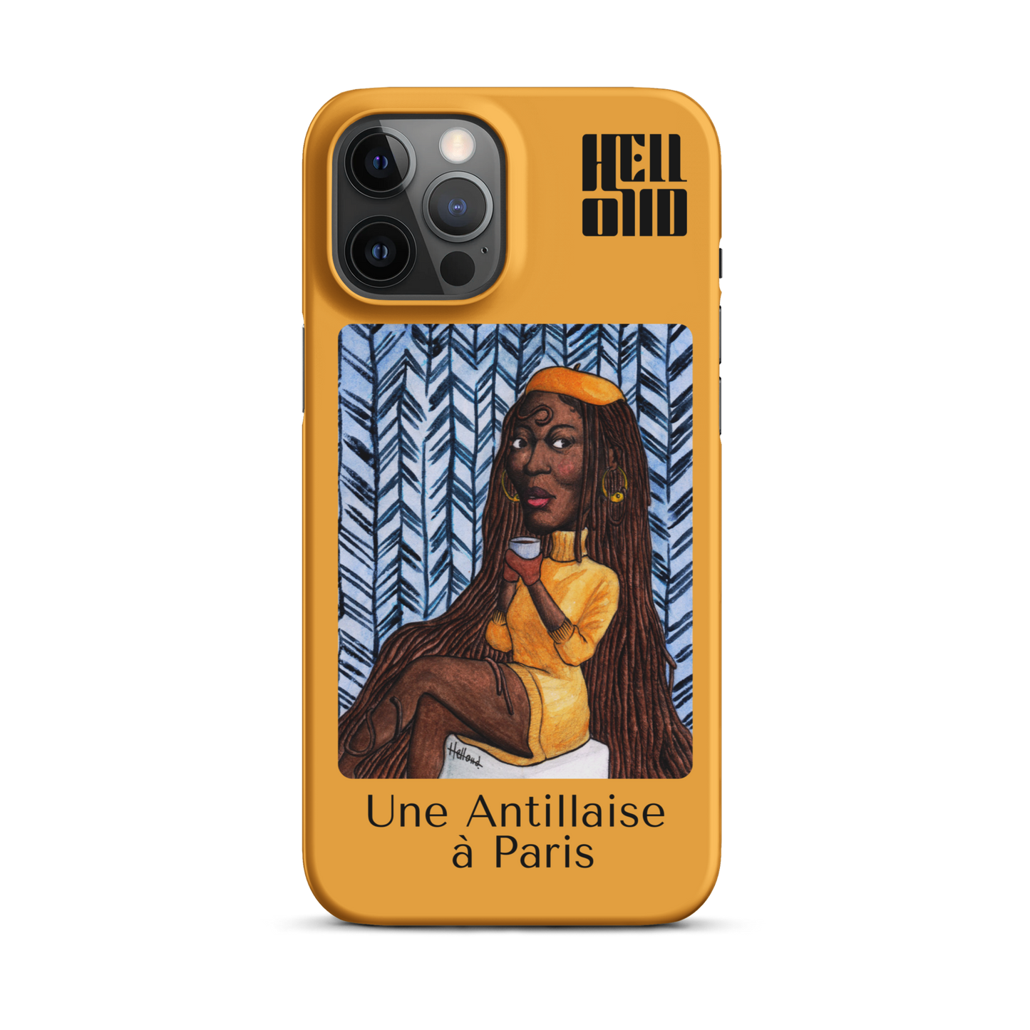 iPhone Coque d’Art Coloré • Une Antillaise à Paris ( jaune )