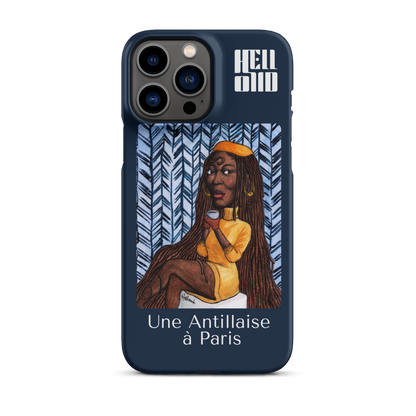 iPhone Coque d'Art Coloré • Une Antillaise à Paris ( bleu )