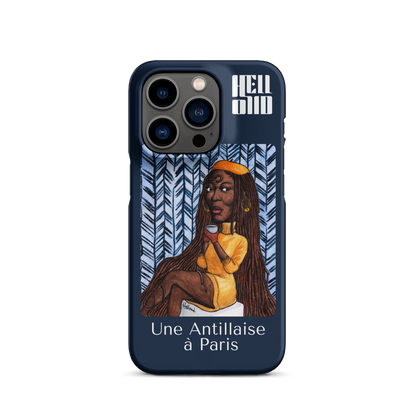 iPhone Coque d'Art Coloré • Une Antillaise à Paris ( bleu )