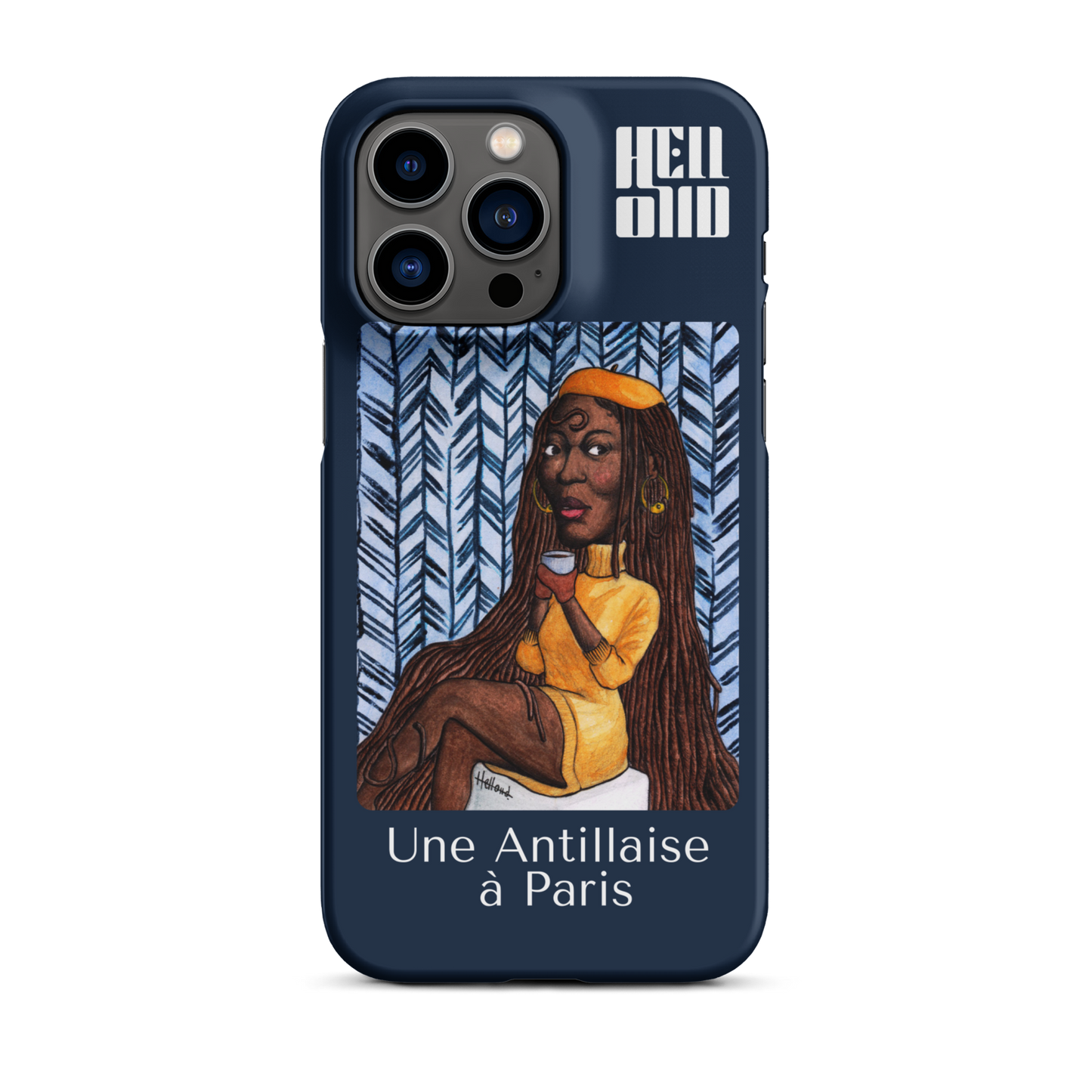 iPhone Coque d'Art Coloré • Une Antillaise à Paris ( bleu )