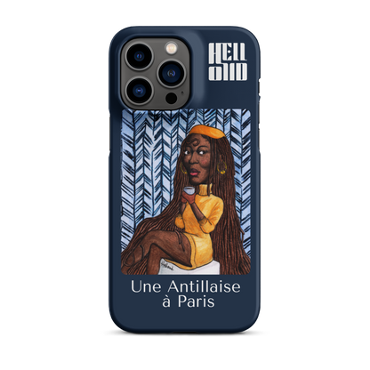 iPhone Coque d'Art Coloré • Une Antillaise à Paris ( bleu )