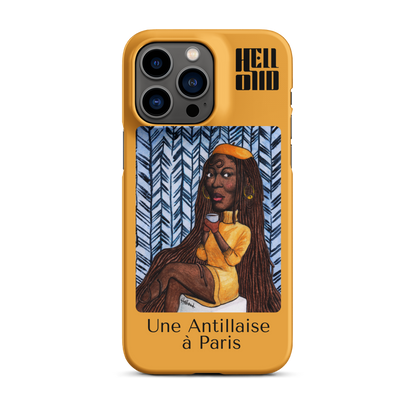 iPhone Coque d’Art Coloré • Une Antillaise à Paris ( jaune )