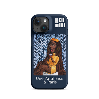 iPhone Coque d'Art Coloré • Une Antillaise à Paris ( bleu )