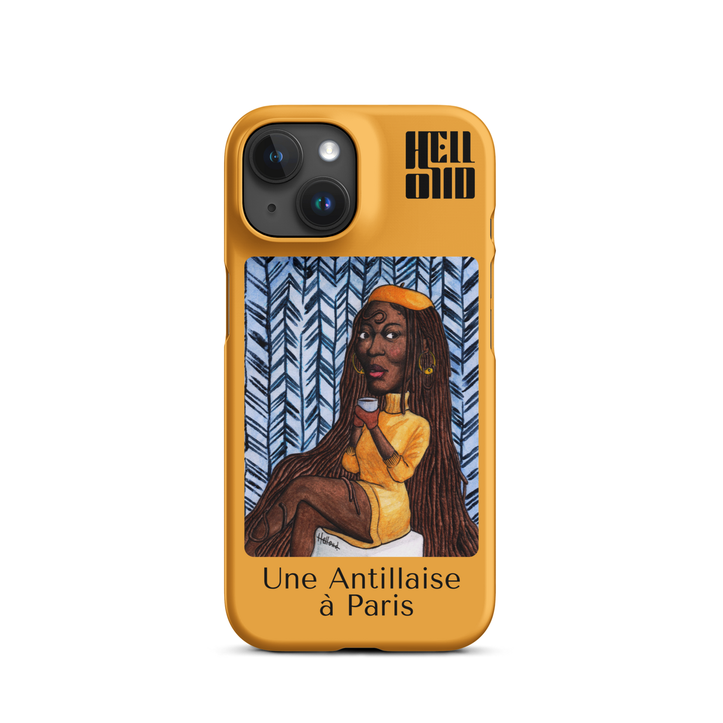 iPhone Coque d’Art Coloré • Une Antillaise à Paris ( jaune )