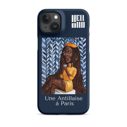 iPhone Coque d'Art Coloré • Une Antillaise à Paris ( bleu )