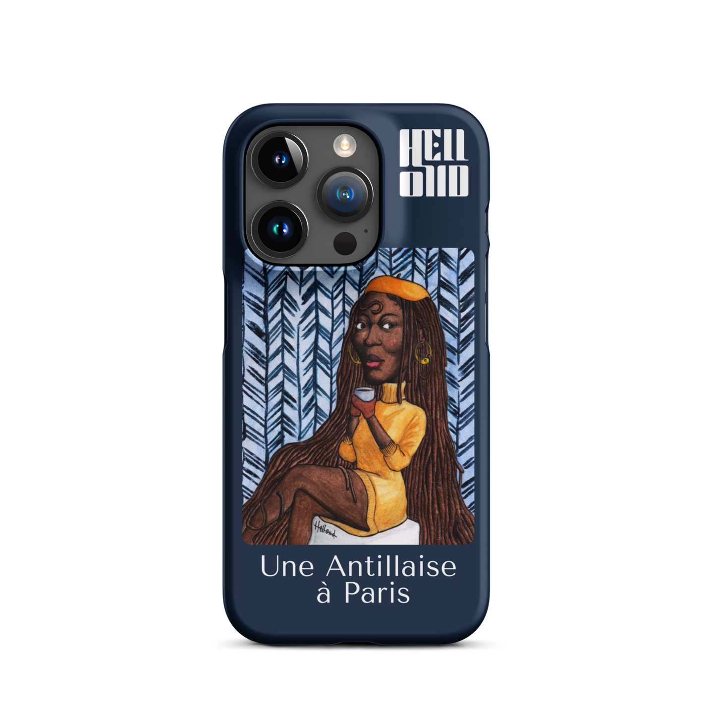 iPhone Coque d'Art Coloré • Une Antillaise à Paris ( bleu )