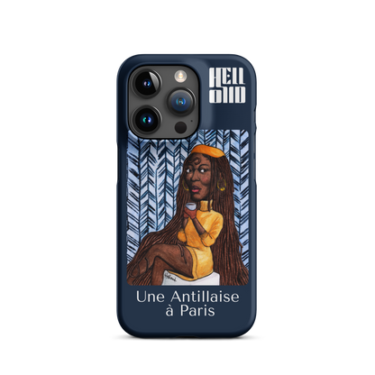 iPhone Coque d'Art Coloré • Une Antillaise à Paris ( bleu )