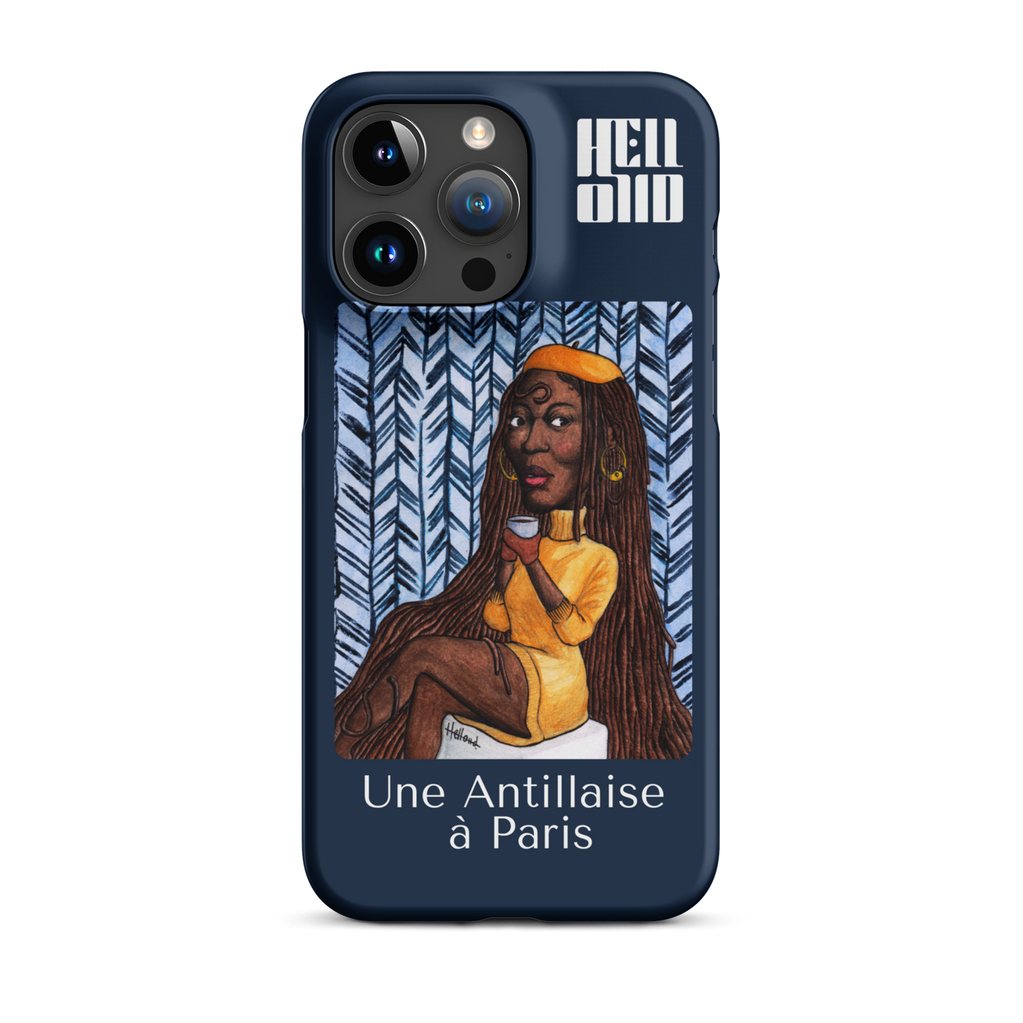 iPhone Coque d'Art Coloré • Une Antillaise à Paris ( bleu )